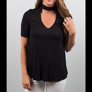 BOGO🆓Boutique black choker top short sleeve